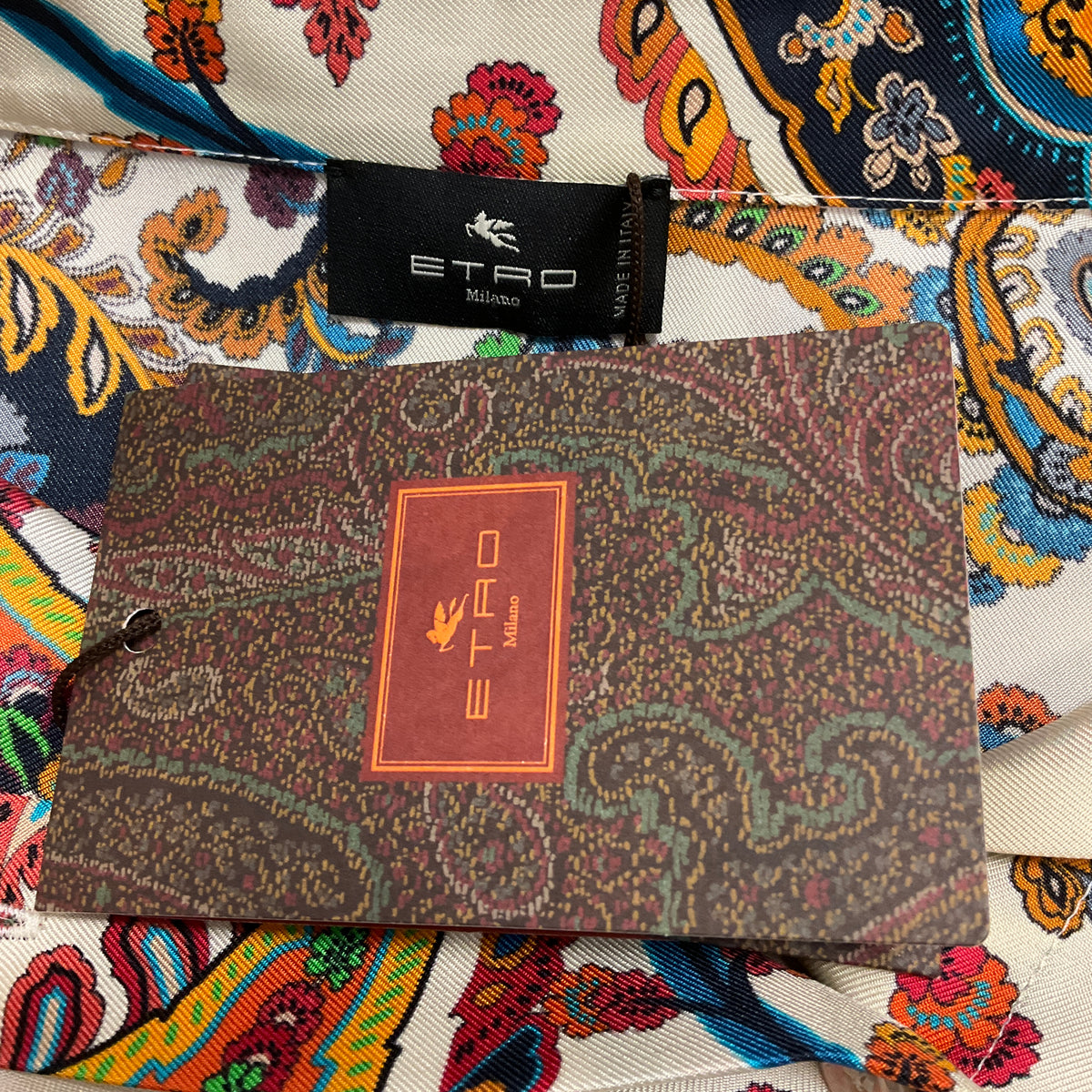 Etro Ivory Multi Floral Paisley Motif Silk Twill Shirt