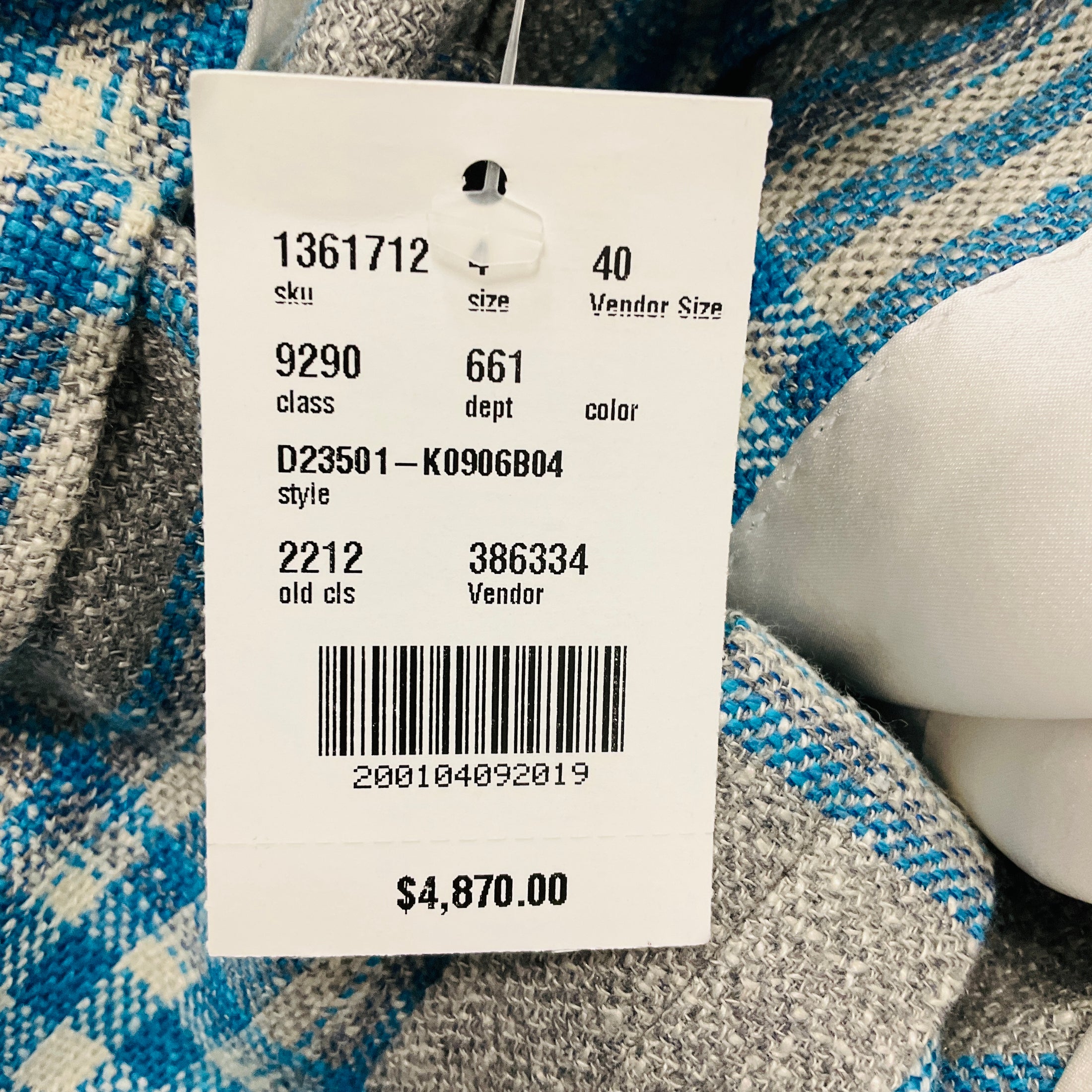 Kiton Grey / Blue Plaid Wool Blazer