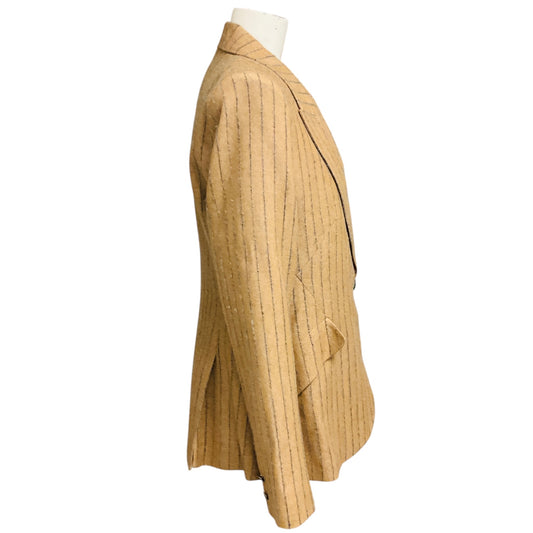 L'Agence Tan / Charcoal Grey Stripe Chamberlain Pinstripe Blazer