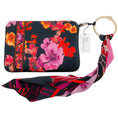 Load image into Gallery viewer, Camilla Black / Pink Floral Cosmetic Pouch
