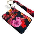 Load image into Gallery viewer, Camilla Black / Pink Floral Cosmetic Pouch
