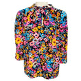 Load image into Gallery viewer, Stella McCartney Black / Pink Multi Tie Neck Floral Printed Silk Blouse
