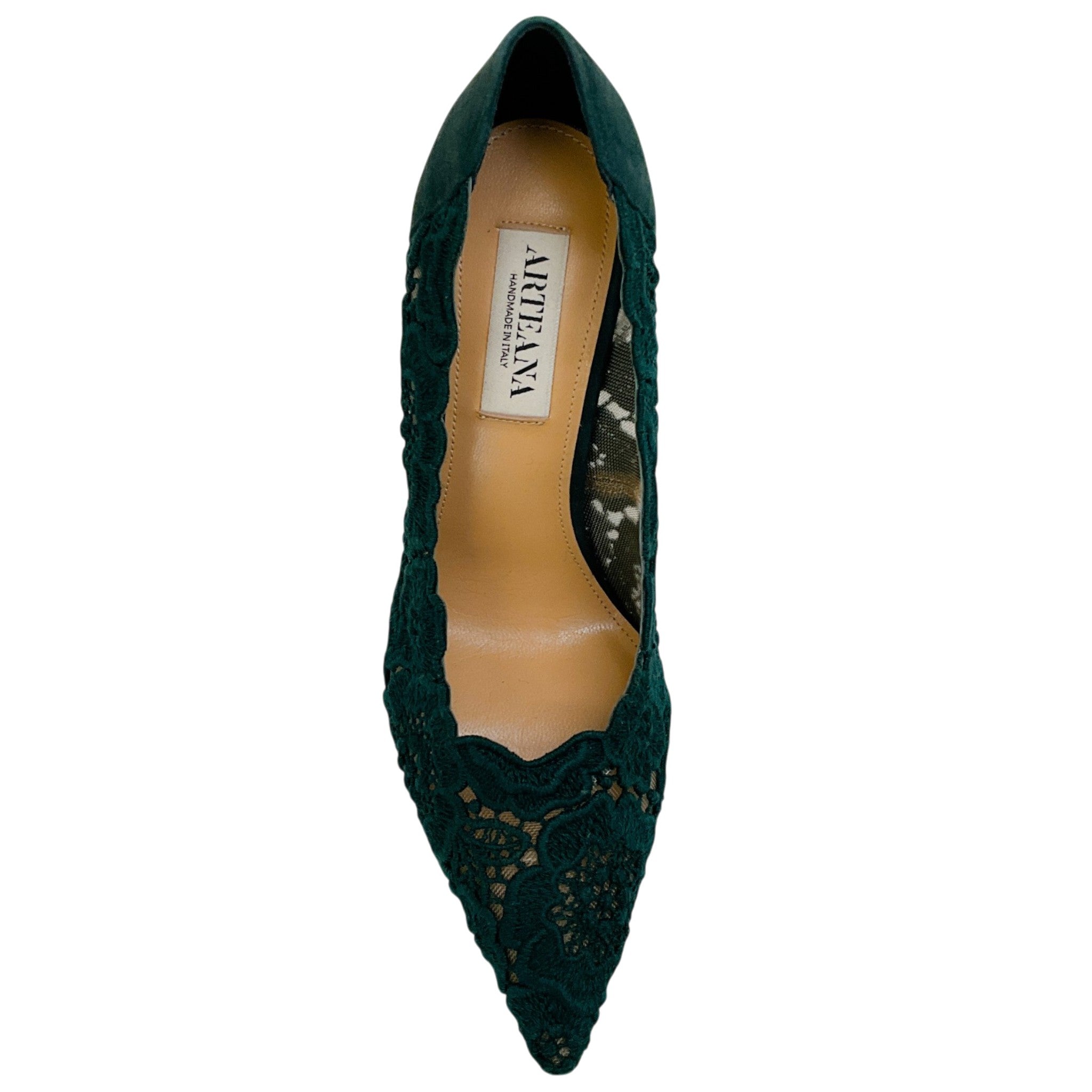 Arteana Cyprus Green Lace / Suede Pumps