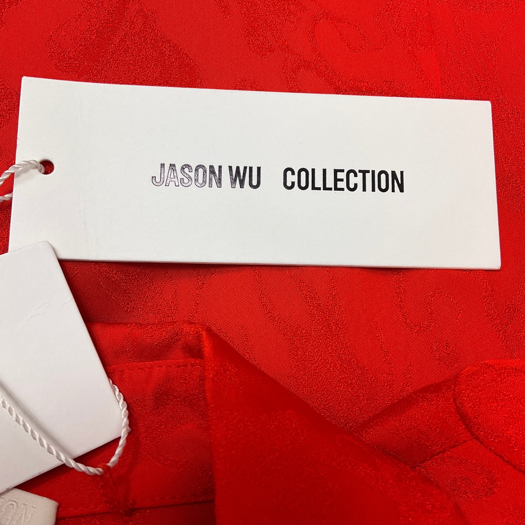 Jason Wu Collection Bright Orange Jacquard Midi Dress