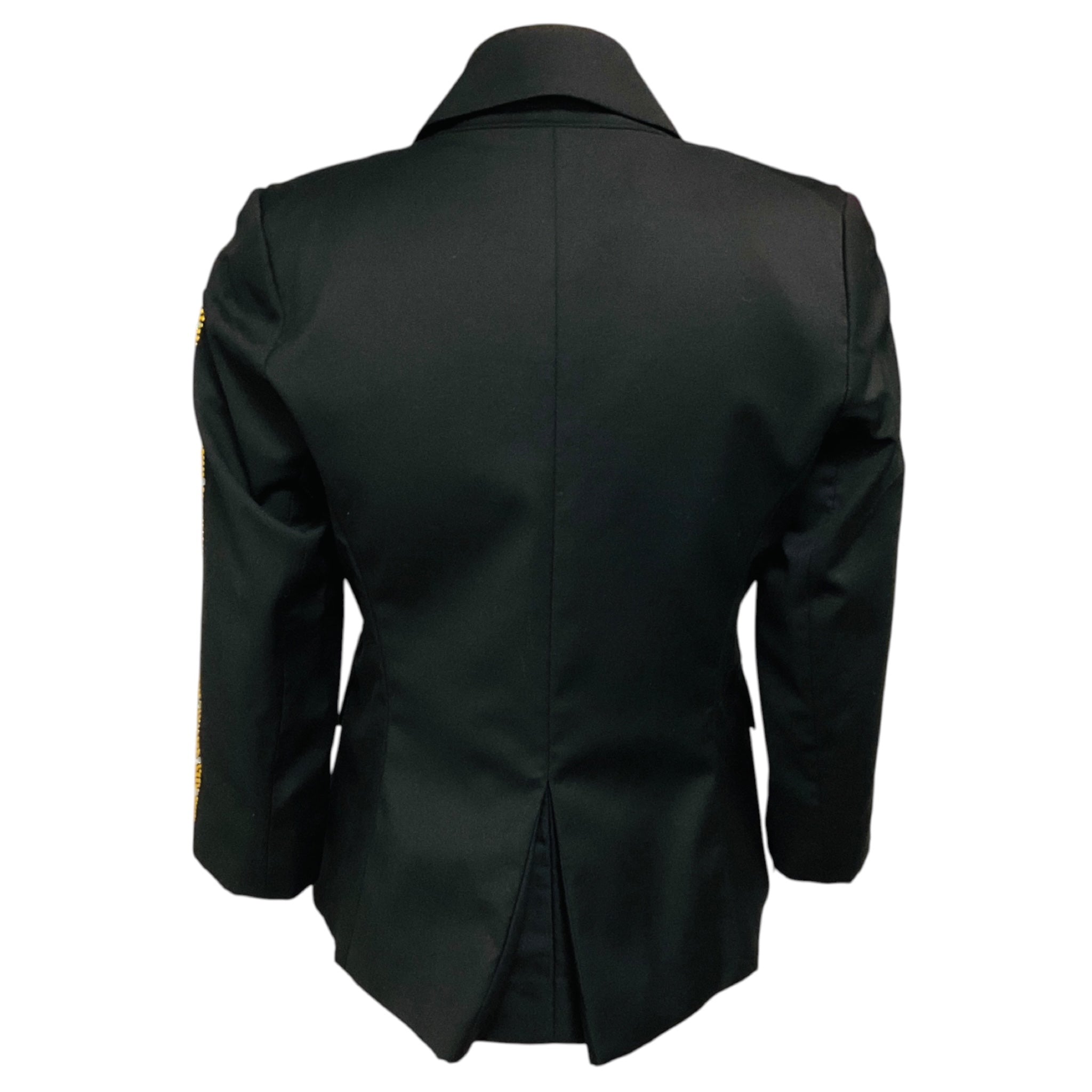 Libertine Black / Silver / Gold Rhinestone Embellished Leaf Design Wool Gabardine Blazer