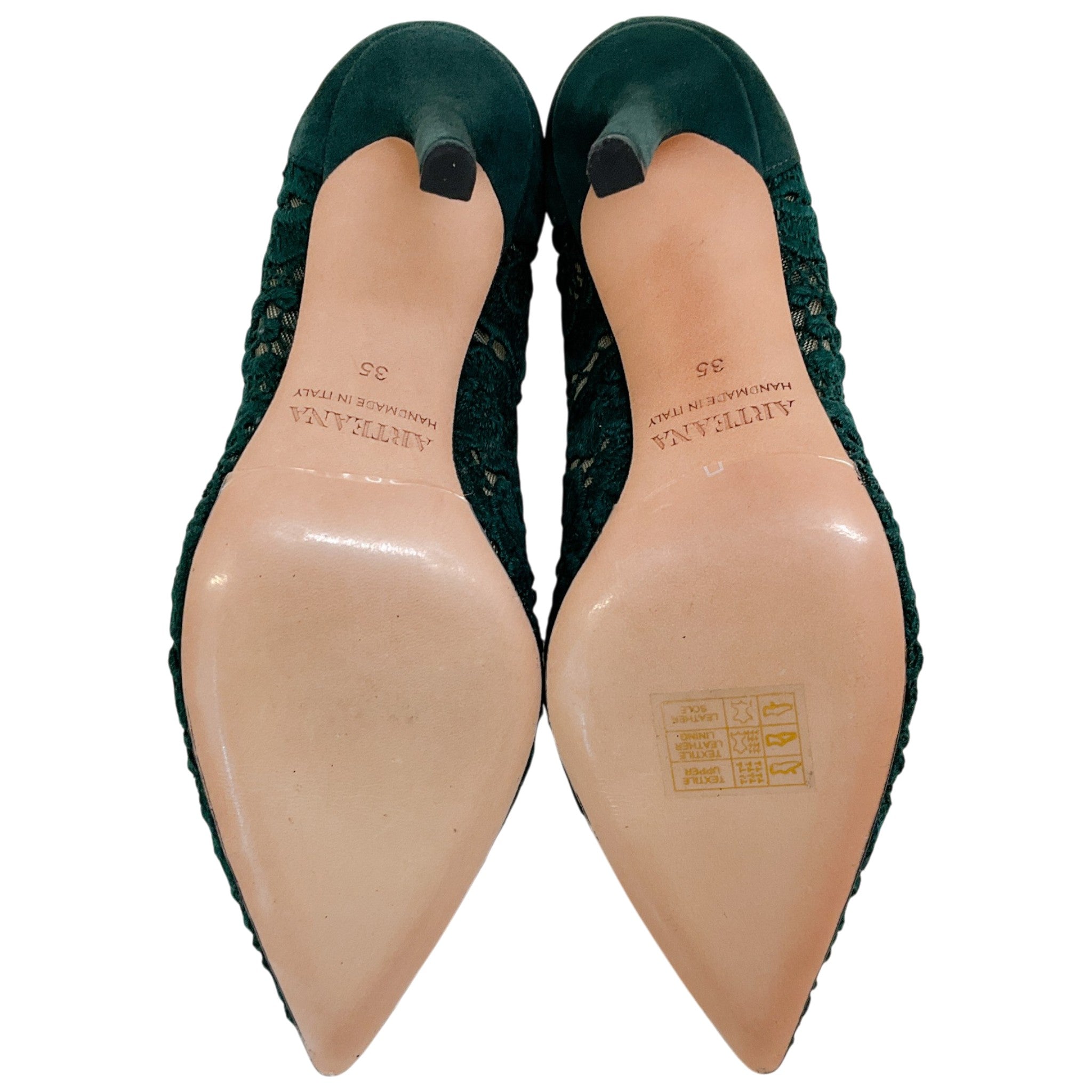 Arteana Cyprus Green Lace / Suede Pumps