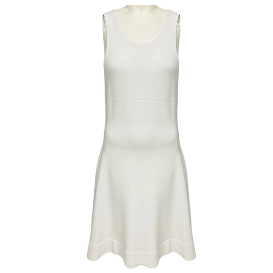 Victoria Beckham White Sleeveless Terry Midi Dress