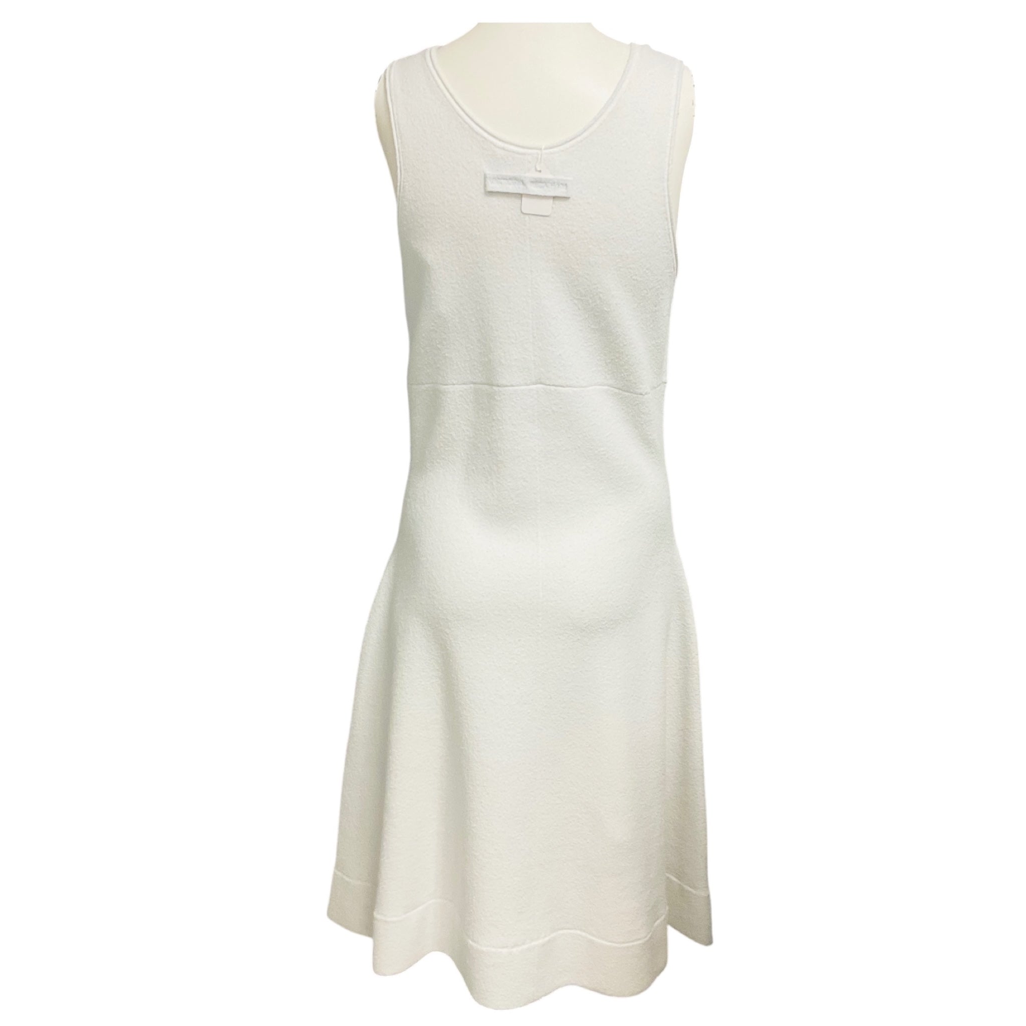 Victoria Beckham White Sleeveless Terry Midi Dress