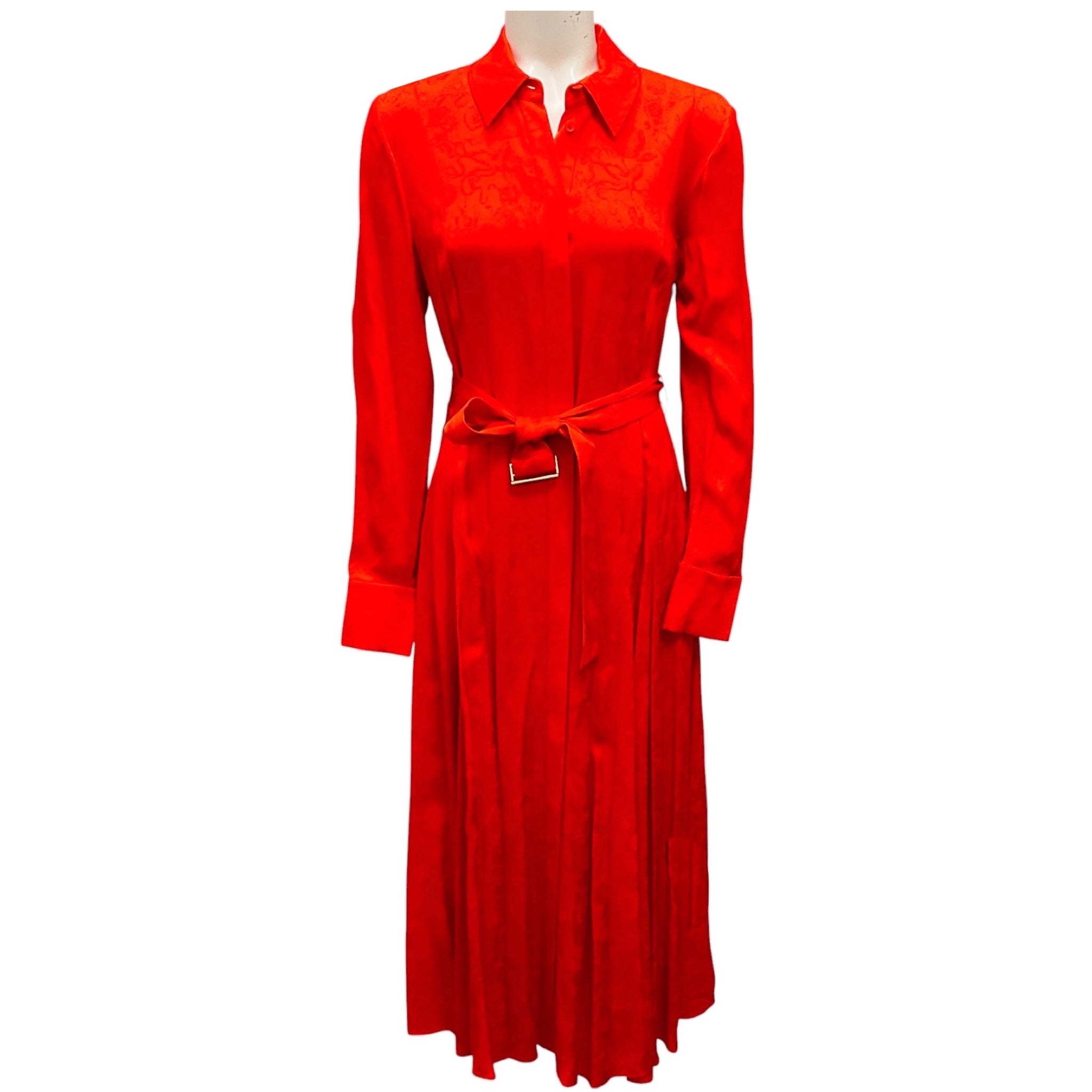 Jason Wu Collection Bright Orange Jacquard Midi Dress