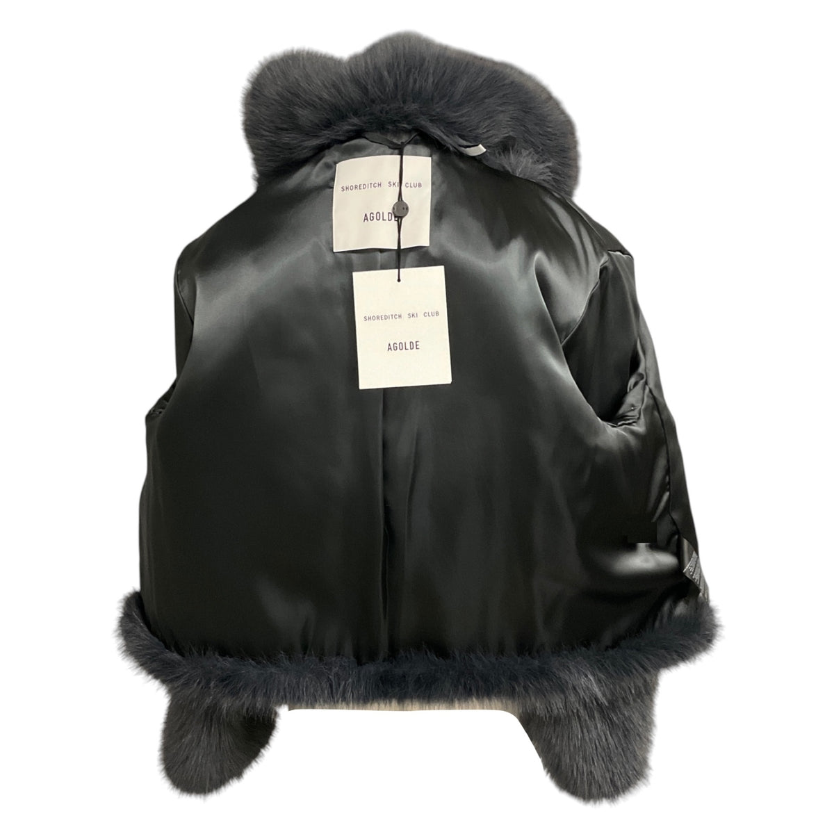 Agolde x Shoreditch Ski Club Shade Grey Maren Faux Shearling Jacket