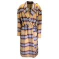 Load image into Gallery viewer, Rokh Mustard Yellow / Blue Multi Plaid Pattern Wool Trench Coat

