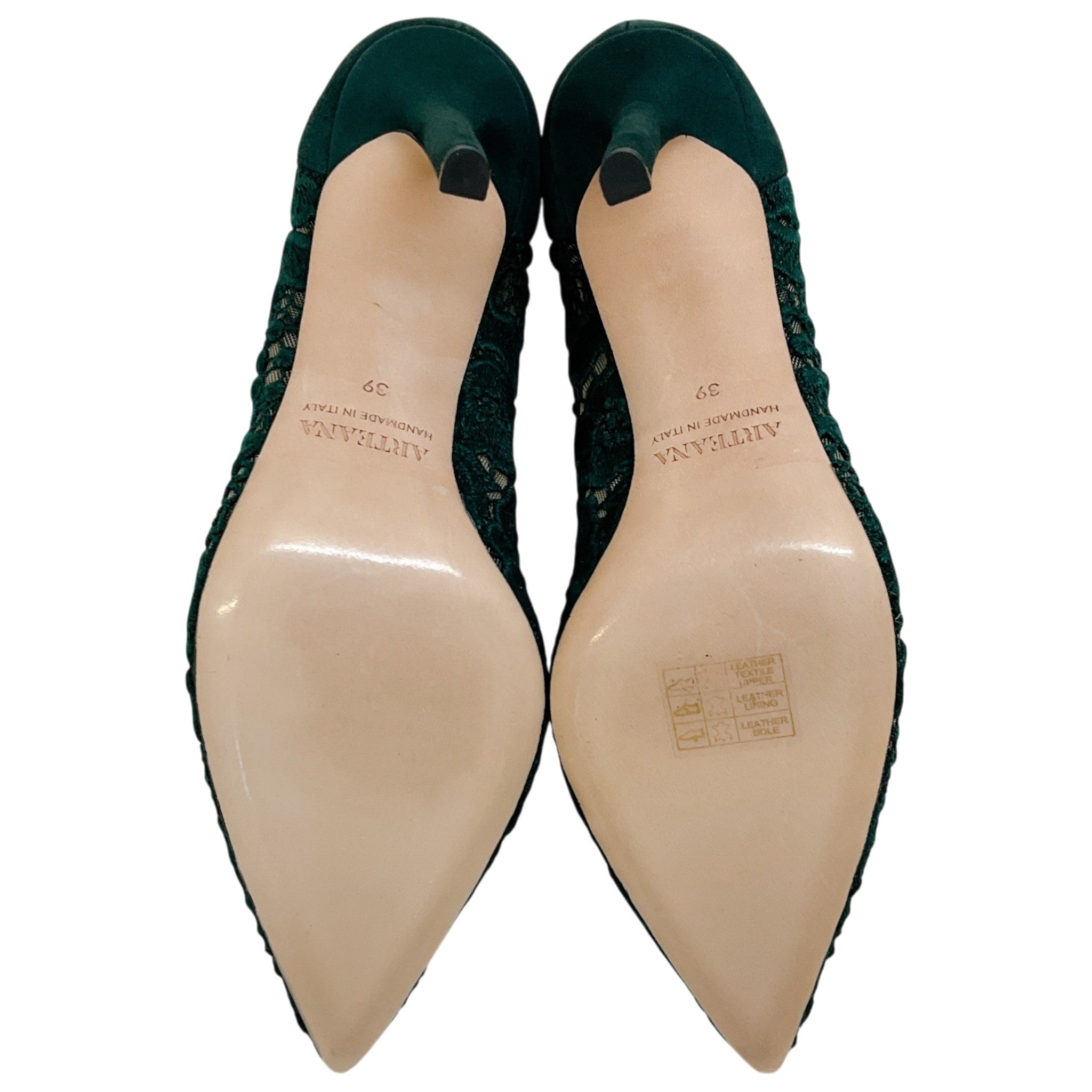 Arteana Cyprus Green Lace / Suede Pumps