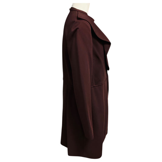 Valentino Burgundy Nylon Stretch Jacket with Ruffle Detail