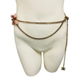 Load image into Gallery viewer, Chanel RARE 2005 Rose Quartz Stone Embellished CC Logo Pendant Gold Chain Belt
