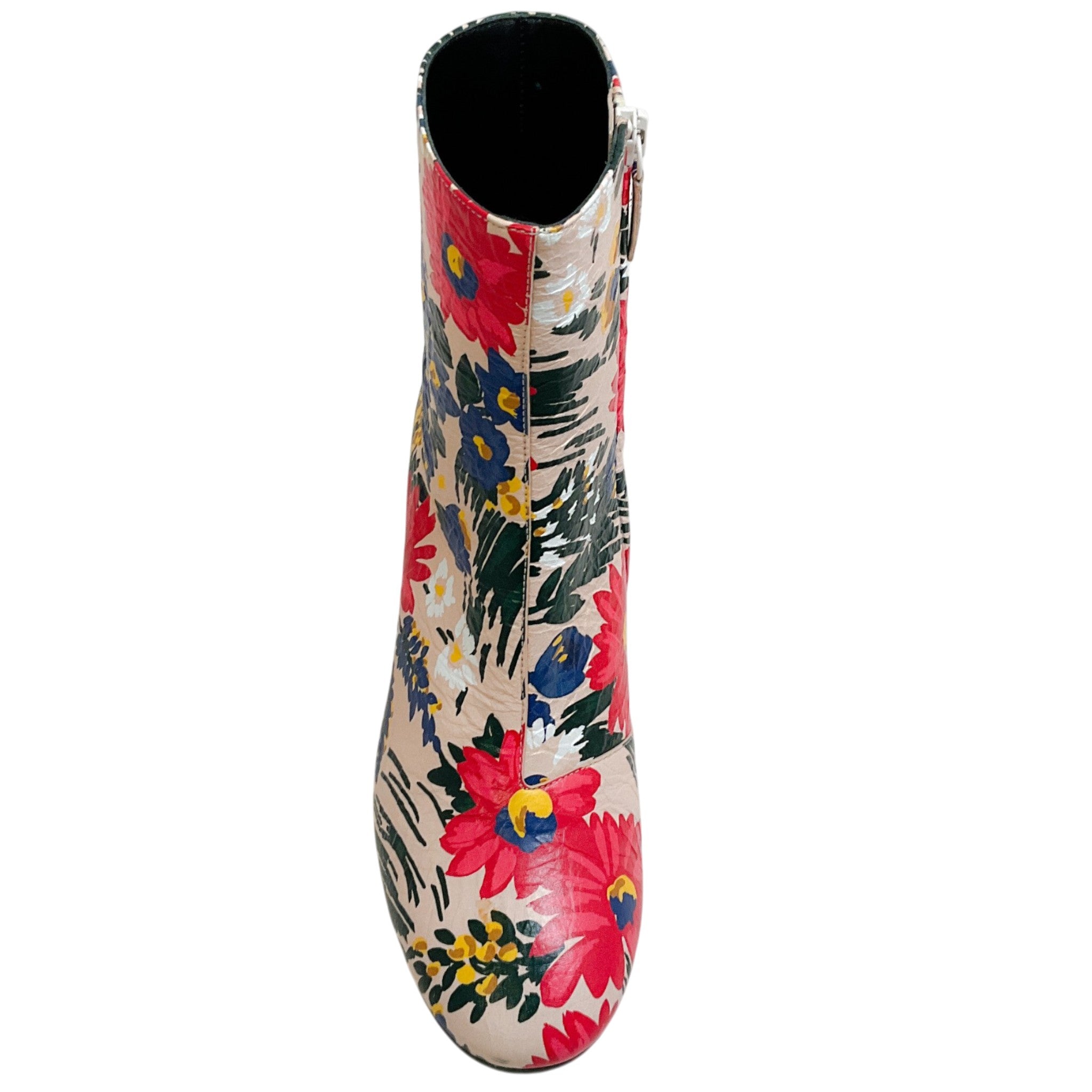 Balenciaga Multi Floral Print Leather Booties