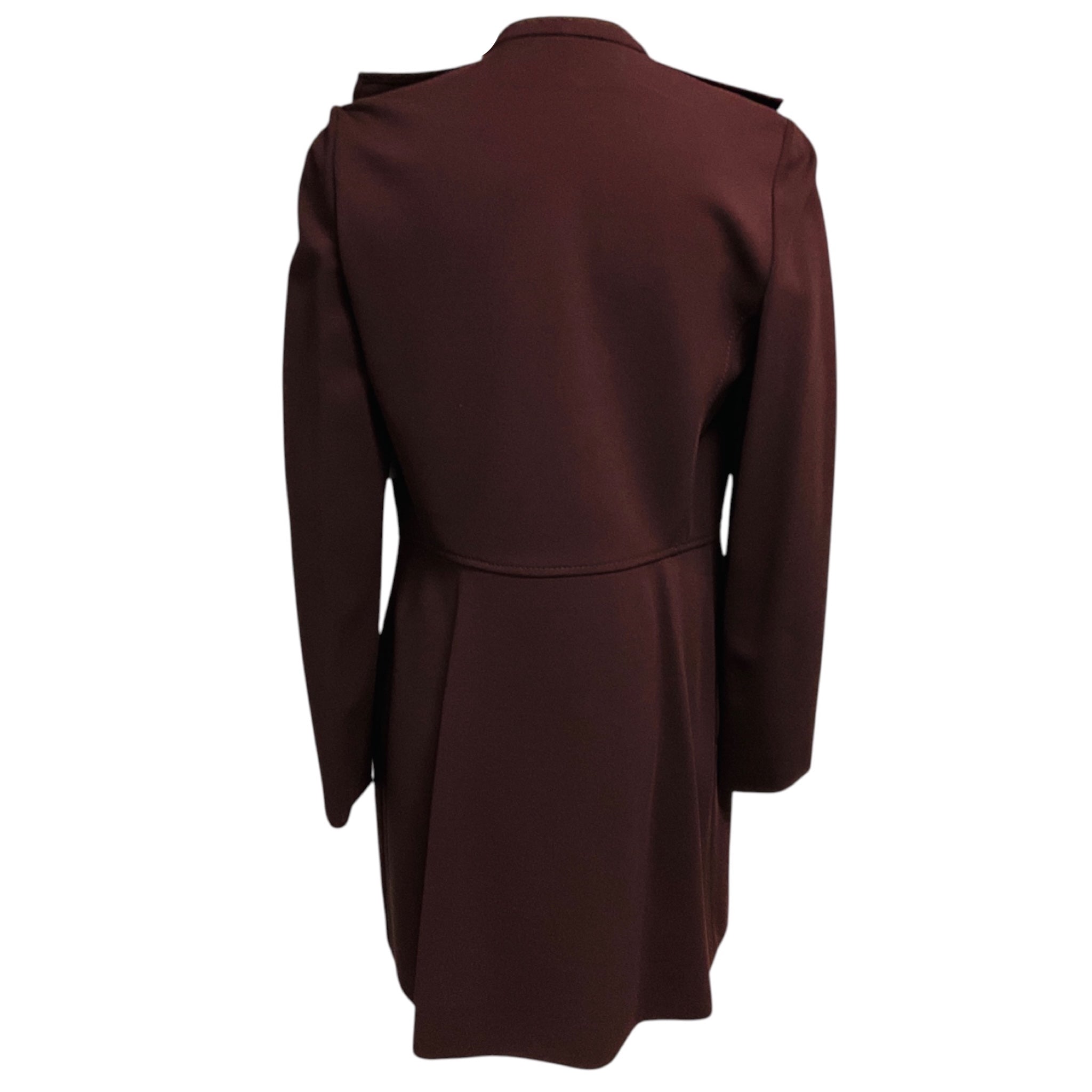 Valentino Burgundy Nylon Stretch Jacket with Ruffle Detail