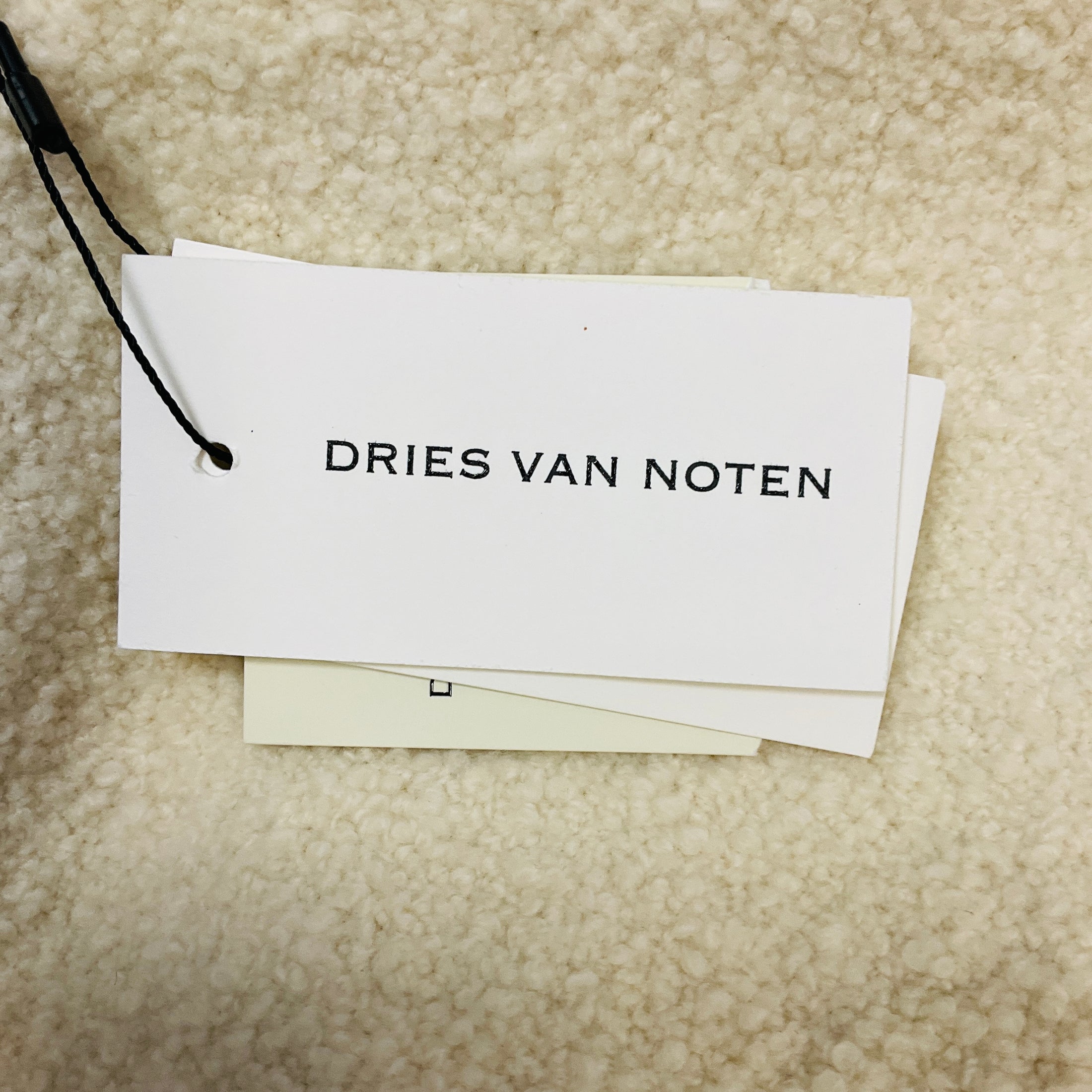 Dries Van Noten Gold Metallic Textured Jacquard Jacket with Ecru Wool Interior