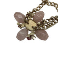 Load image into Gallery viewer, Chanel RARE 2005 Rose Quartz Stone Embellished CC Logo Pendant Gold Chain Belt
