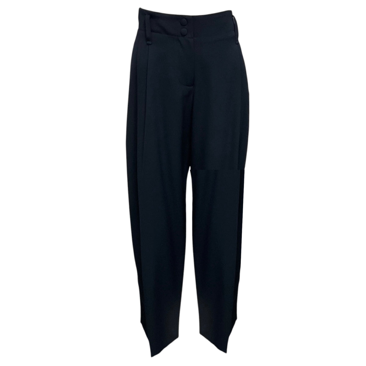 McQueen Navy Wide Leg Tailored Wool Trousers