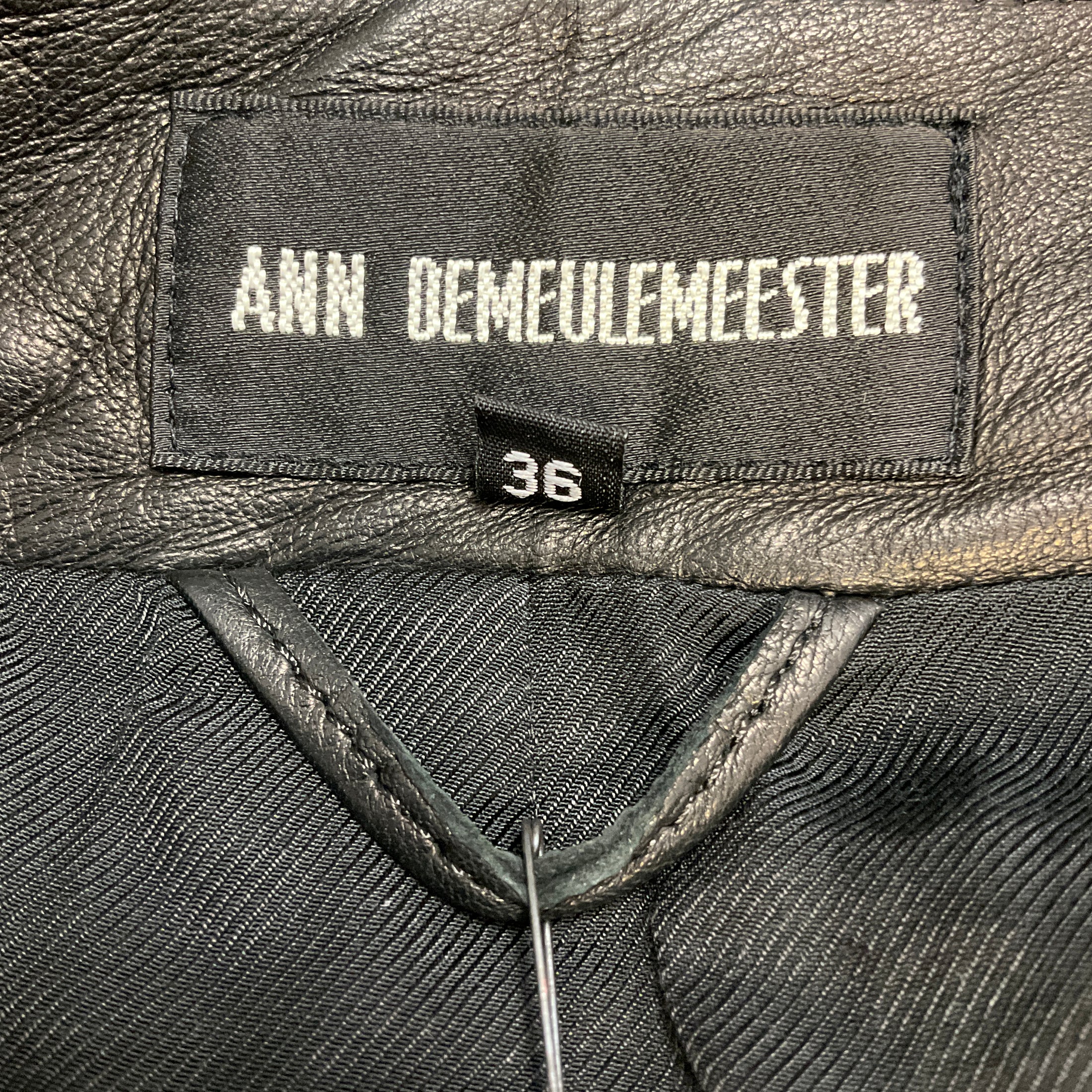 Ann Demeulemeester Black Leather Luvas Jacket