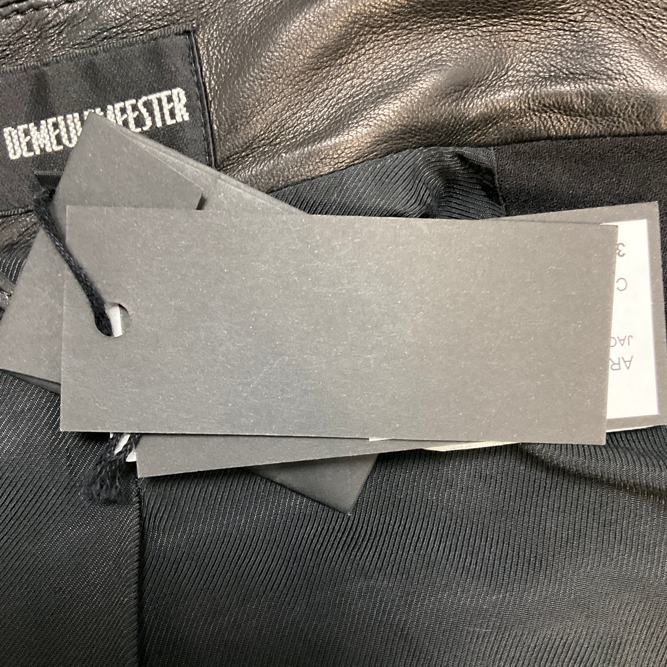 Ann Demeulemeester Black Leather Luvas Jacket