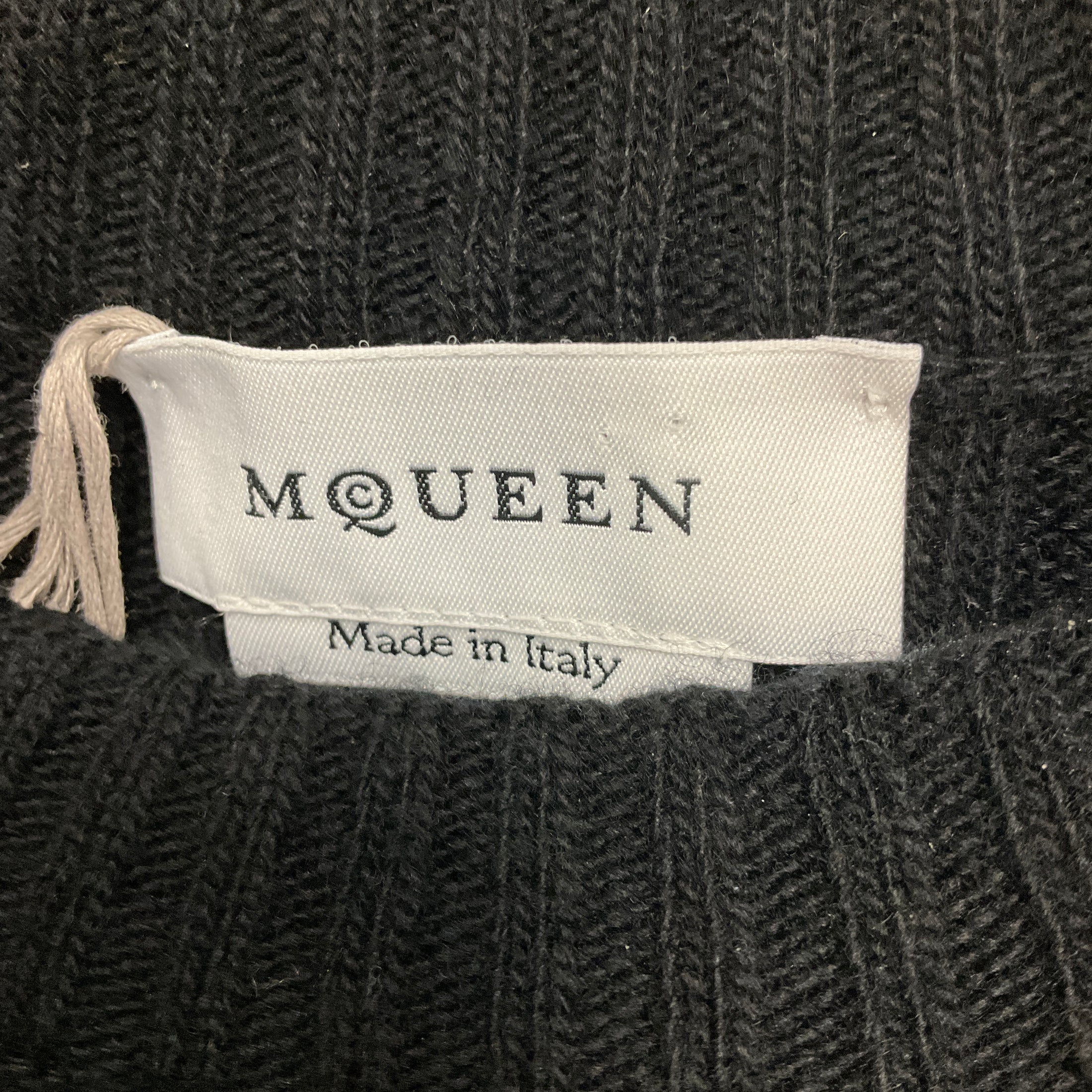 Alexander McQueen Black 2024 Mesh Tulle Detail Knit Pullover Sweater