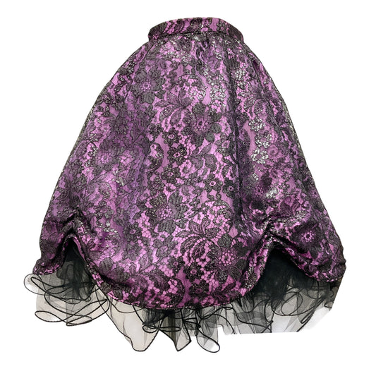 Vicky Tiel Couture Vintage Purple / Black Lace A-Line Skirt