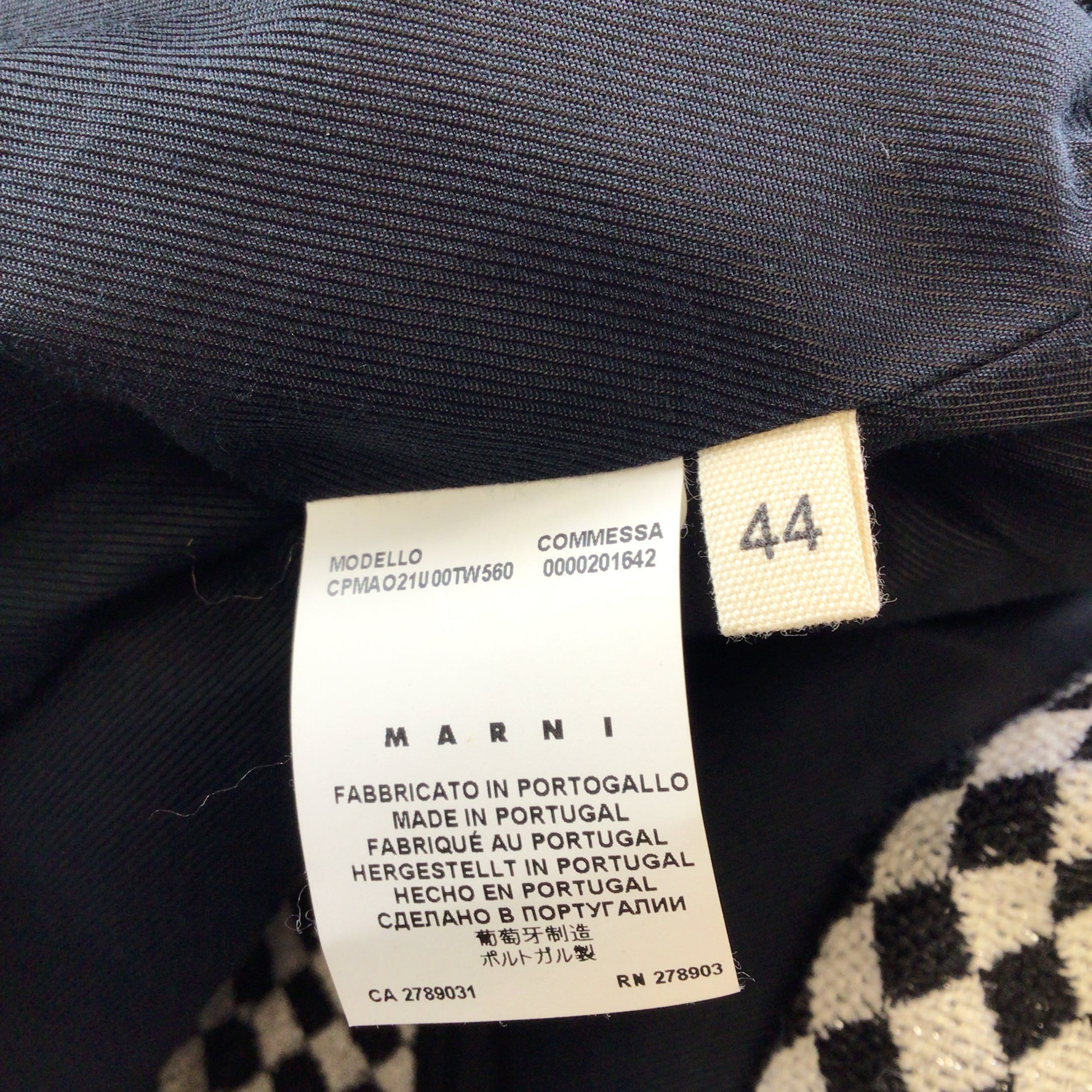 Marni Black / Ivory Winter Edition 2013 Sparkle Check Wool Tweed Coat