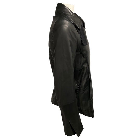 Ann Demeulemeester Black Leather Luvas Jacket