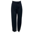 Load image into Gallery viewer, McQueen Navy Pleated Straight Leg Wool Trousers
