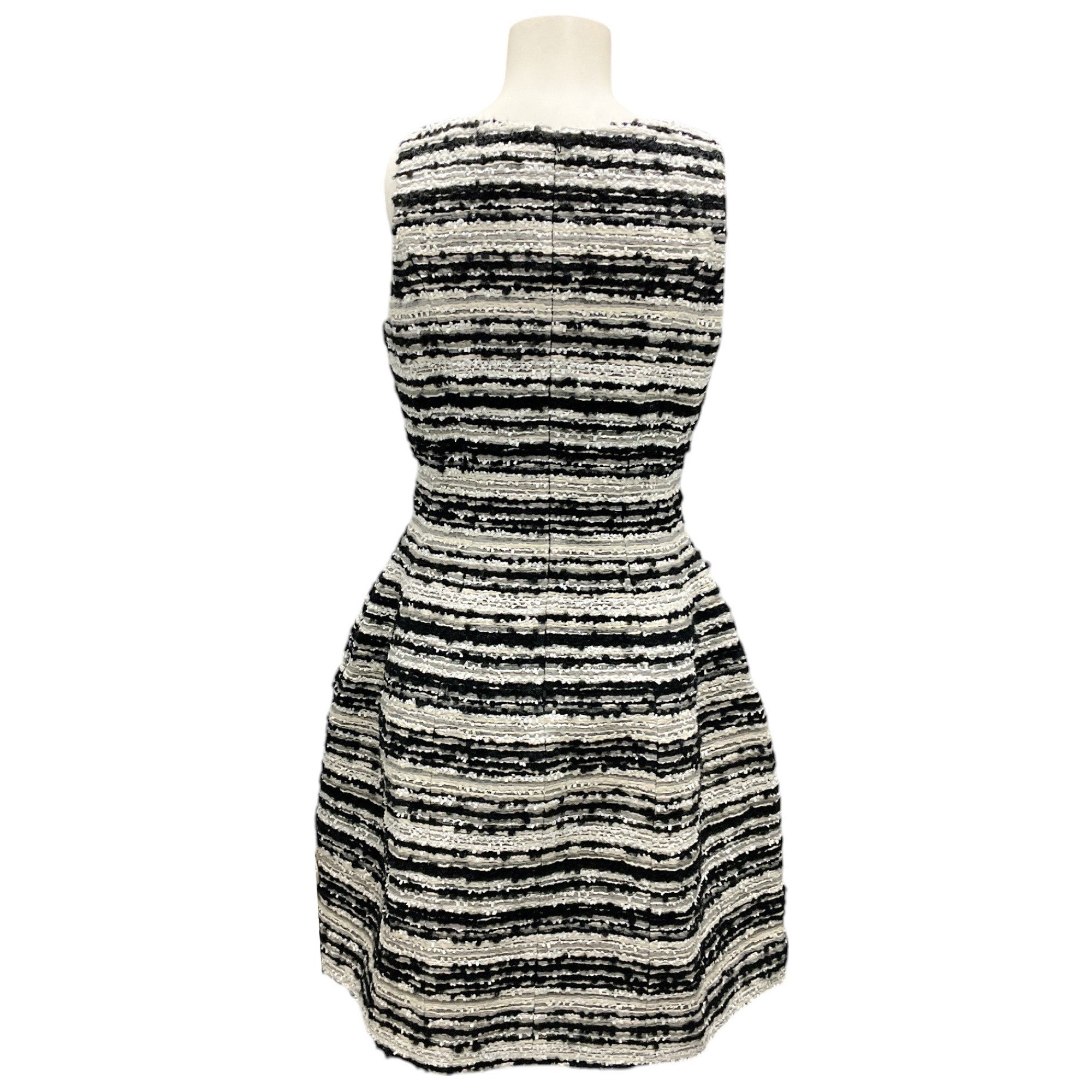 Prabal Gurung Black / White Sleeveless Tweed Dress