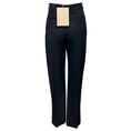 Load image into Gallery viewer, McQueen Navy Pleated Straight Leg Wool Trousers
