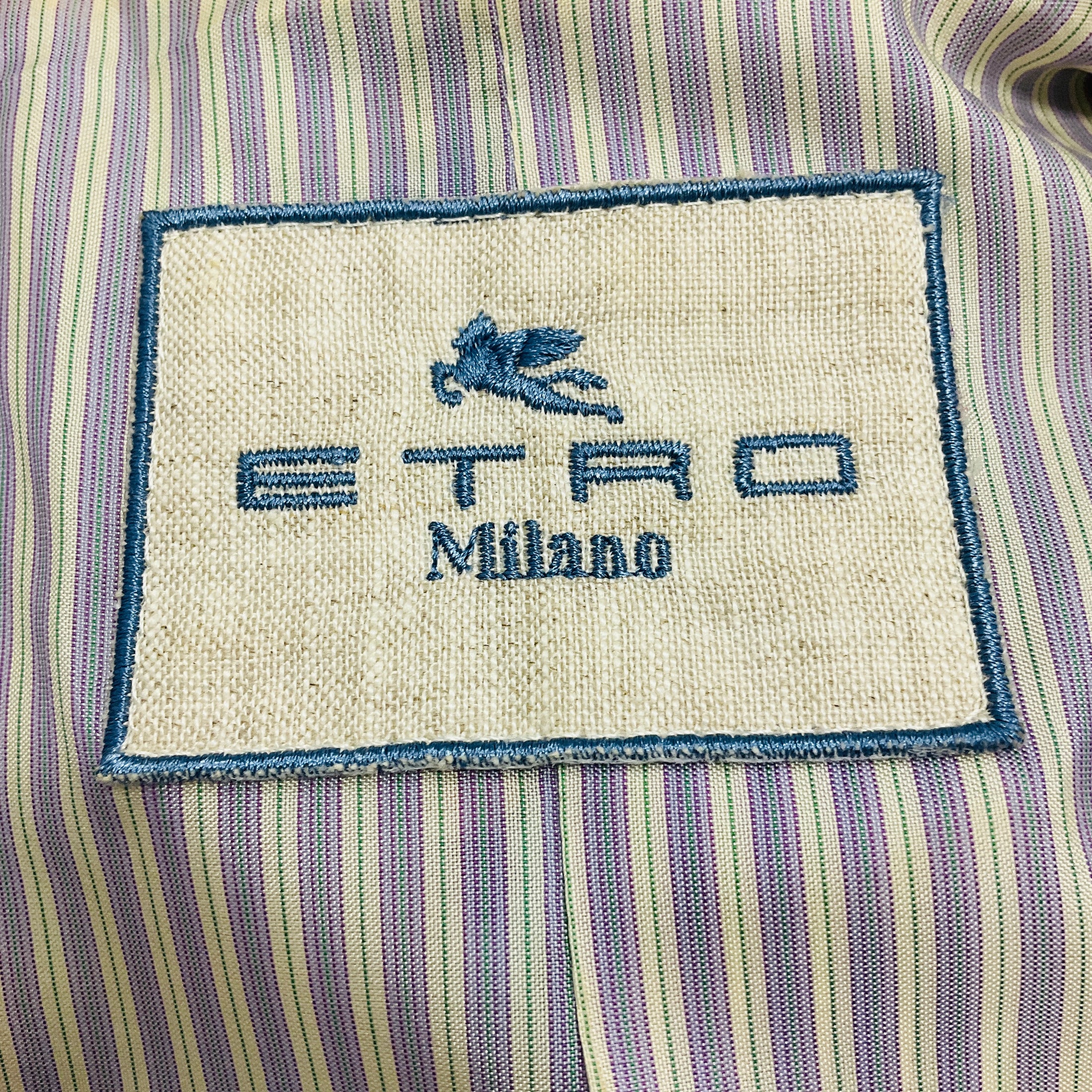 Etro Blue Multi Paisley Printed Cotton Blazer