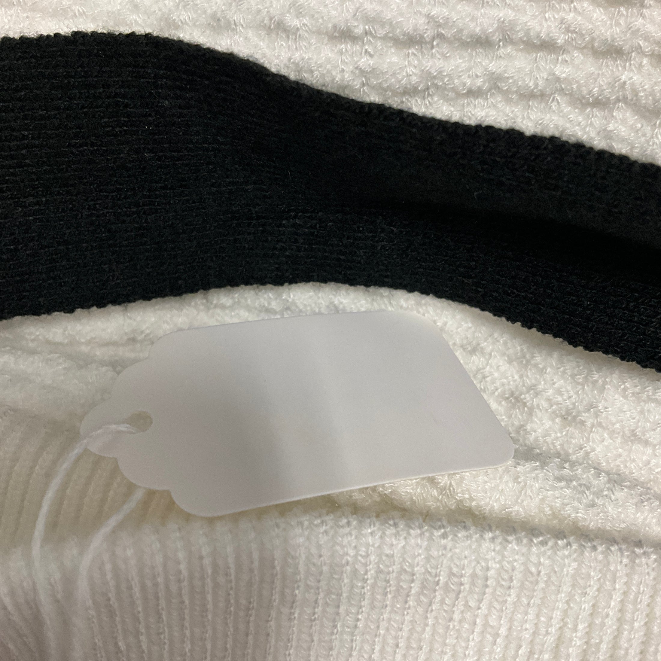 Patou White / Black 3D Knit Double Strap Mini Dress