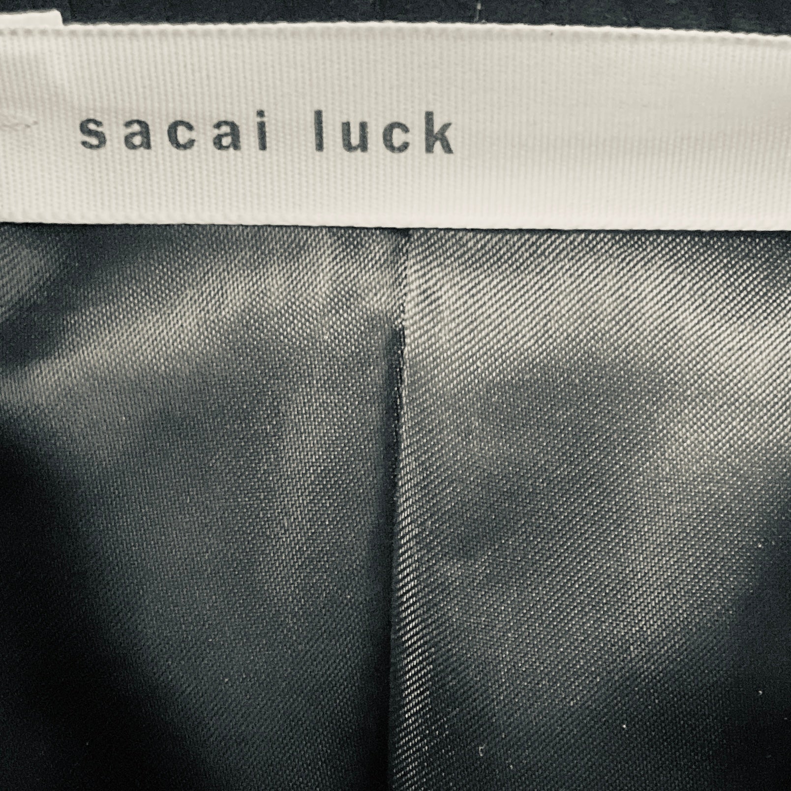 Sacai Black Luck Hand Painted Leather Jacket with Fringe
