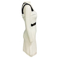Load image into Gallery viewer, Patou White / Black 3D Knit Double Strap Mini Dress
