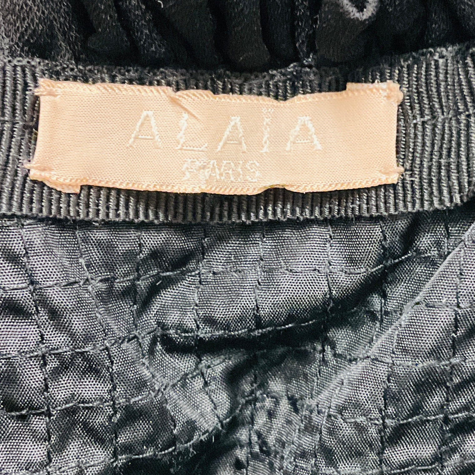 Alaia Vintage Black Strapless Lace Trimmed Mini Dress