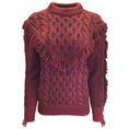 Load image into Gallery viewer, Alanui Red / Burgundy Fringed Detail Long Sleeved Cashmere Knit Pullover Sweater
