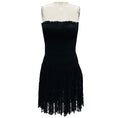 Load image into Gallery viewer, Alaia Vintage Black Strapless Lace Trimmed Mini Dress
