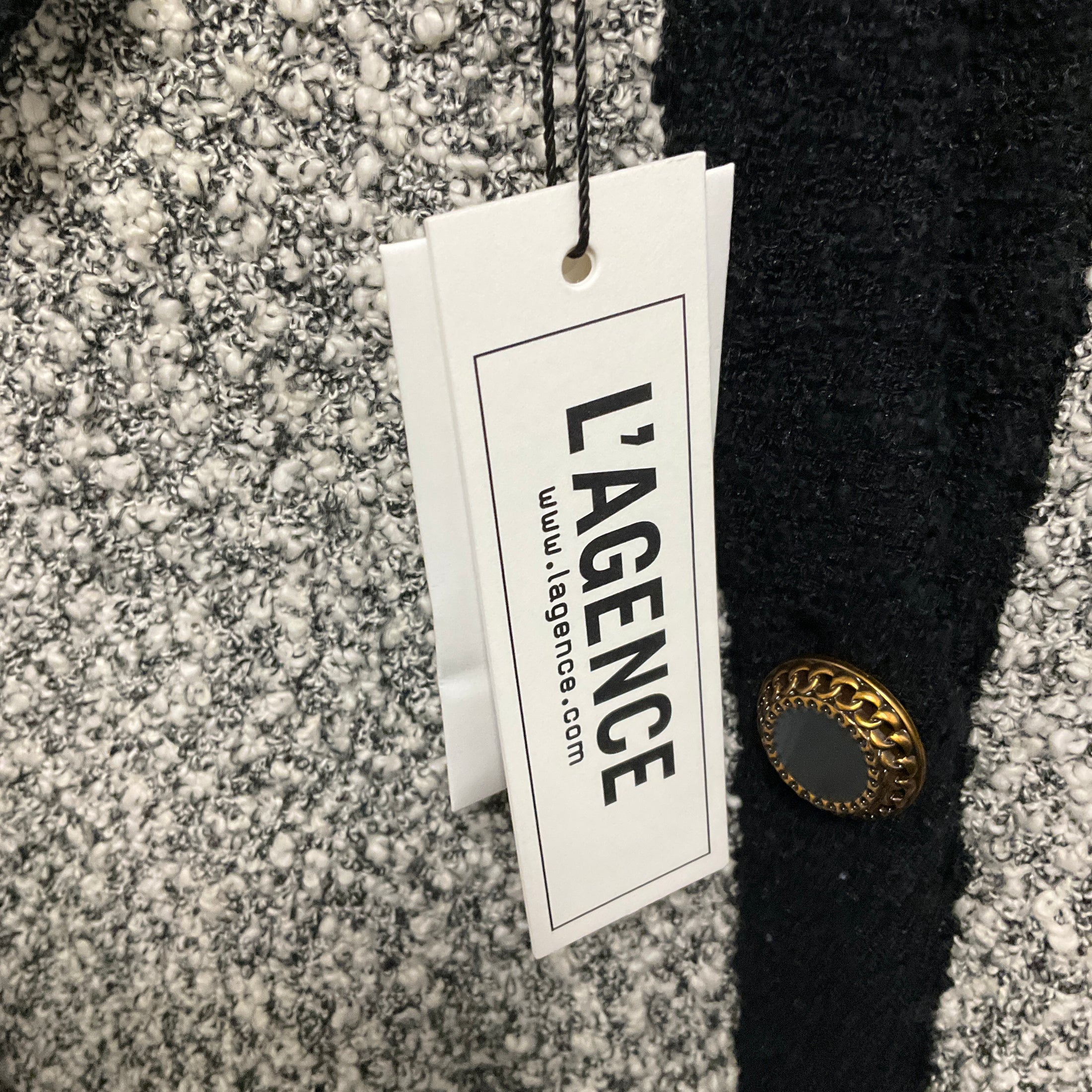 L'Agence White / Black Arielle Knit Jacket