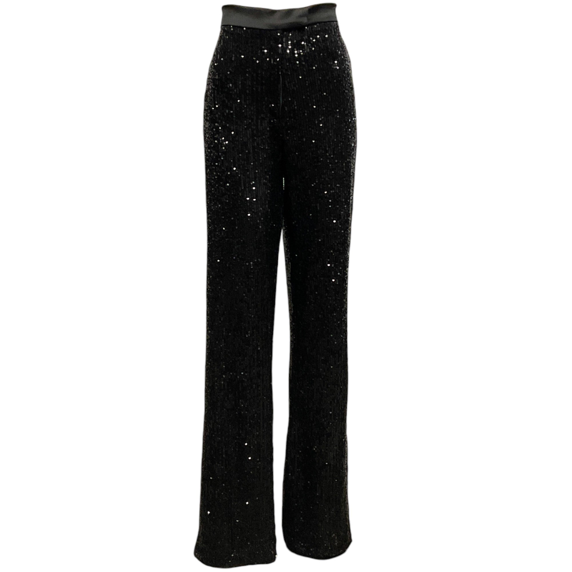 Nonchalant Black Sequined Patterson Pants
