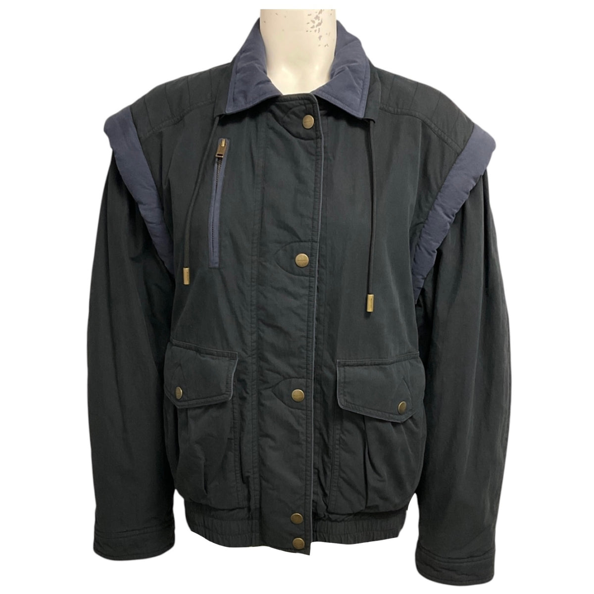 Isabel Marant Etoile Faded Black Desha Two-Toned Cotton Utility Jacket