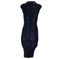 Load image into Gallery viewer, Nina Ricci Navy Blue Multi Sequined Fitted Ribbed Knit Dress
