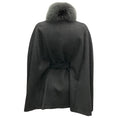 Load image into Gallery viewer, Manrico Cashmere Charcoal Grey Fox Fur Collar Cashmere Cape
