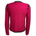 Load image into Gallery viewer, St. John Fuchsia Pink Knit Jacket with Tweed Trim
