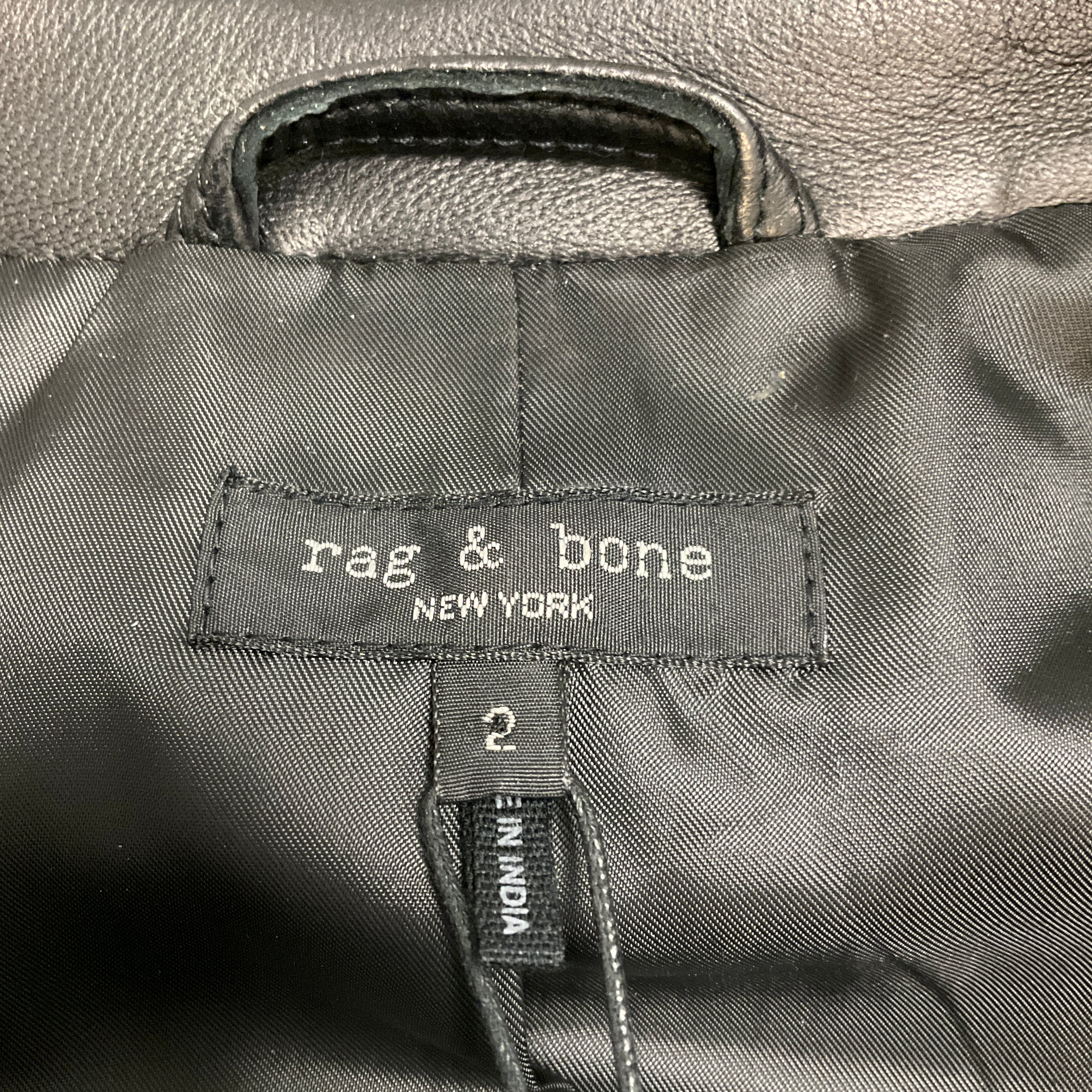 Rag & Bone Black Ash Lamb Leather Blazer