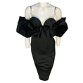 Load image into Gallery viewer, Elisabetta Franchi Black Off-Shoulder Duchess Satin Midi Dress
