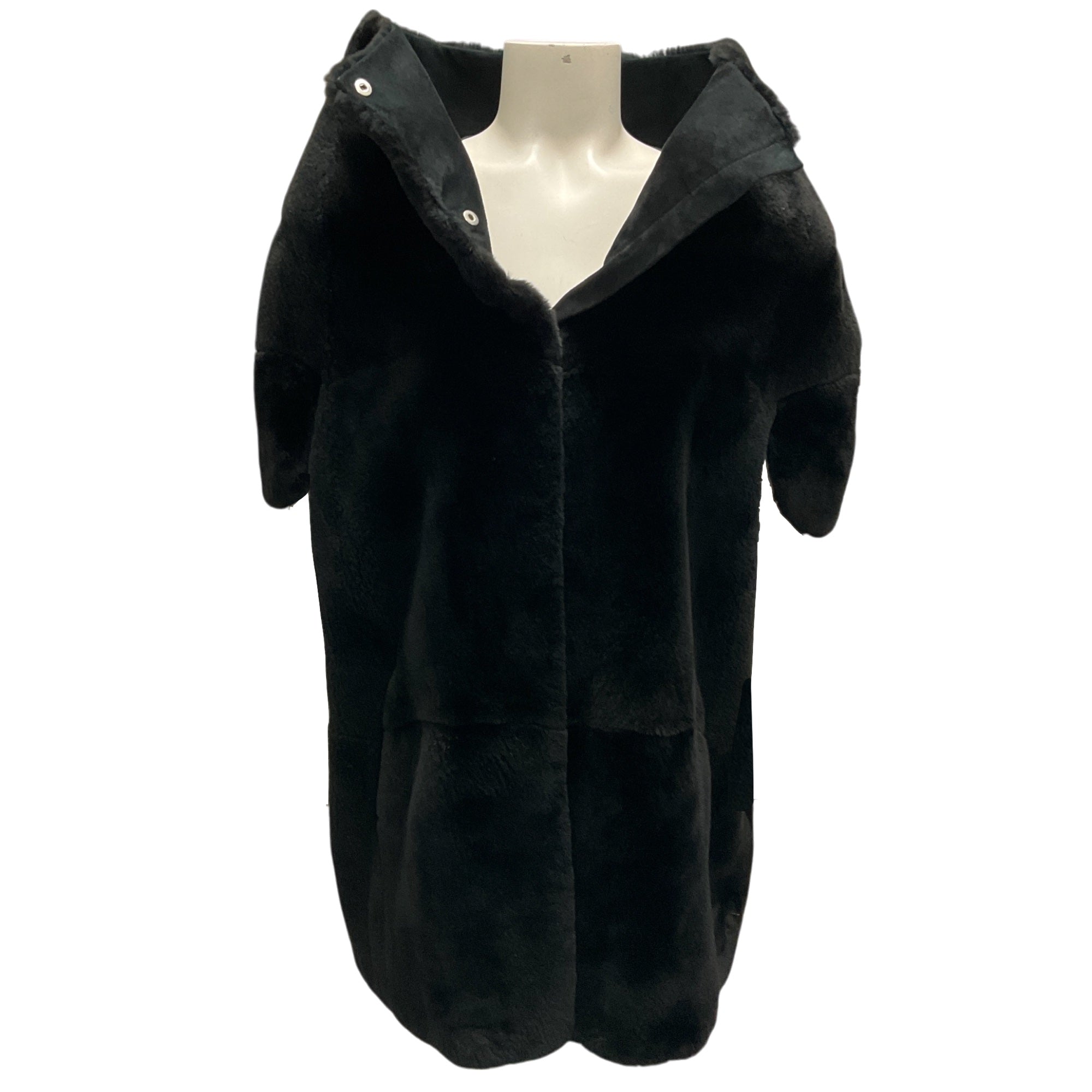 Maison Martin Margiela Black Short Sleeved Fur Coat