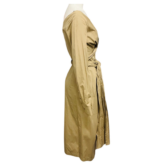 Dries Van Noten Beige Dolada Cotton Wrap Midi Dress