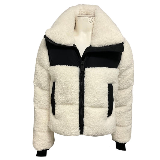 SAM. White / Black Tula Sherpa Down Puffer Jacket